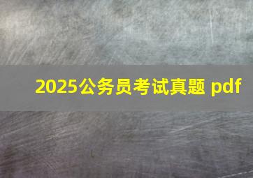 2025公务员考试真题 pdf